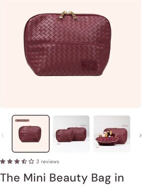New--Haven Plum mini Beauty Cosmetic Bag -  Woven